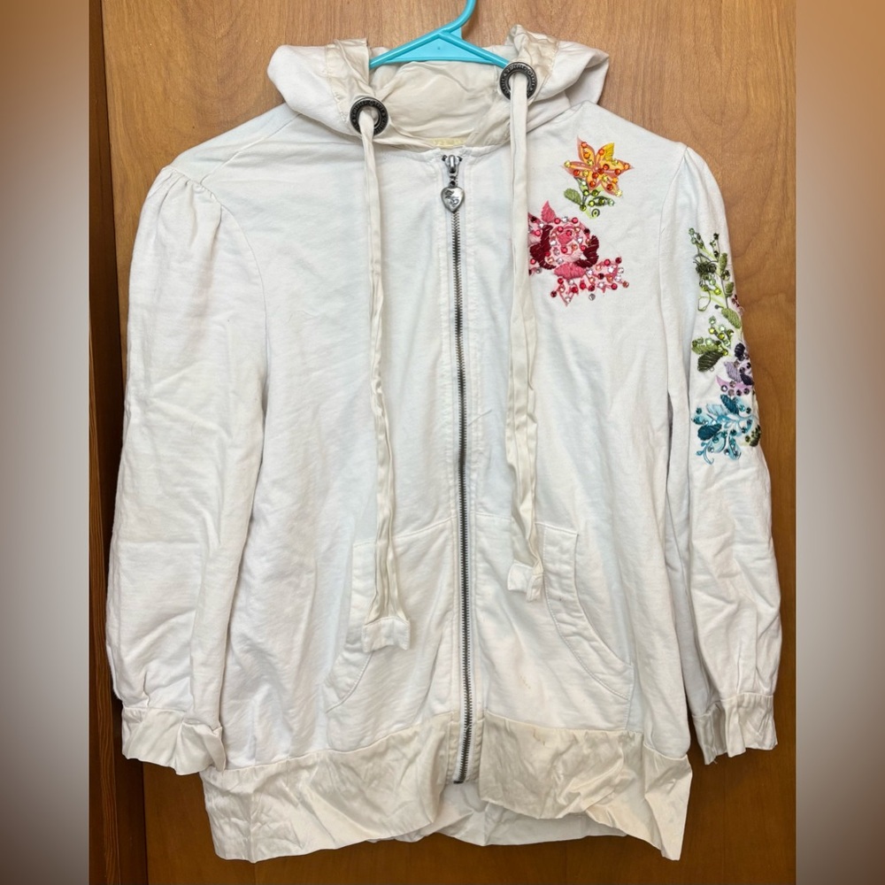 Twisted Heart Jewel Embroidered Hoodie